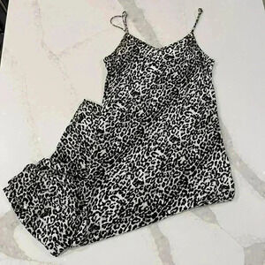 Pistola Mari Leopard Print V Neck Side Split Midi Slip Dress Women’s Size Medium